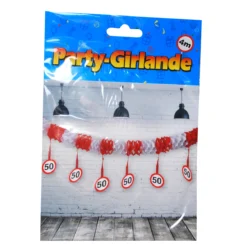 Geburtstagsdekoration Party-Girlande "50" Aufhänger Hänge-Deko Banner