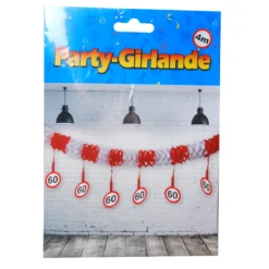 Geburtstagsdekoration Party-Girlande "60" Aufhänger Hänge-Deko Banner