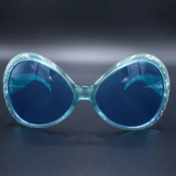 Partybrille Spassbrille Scherzarikel Große Blaue Brille Mit Glitzersteinen