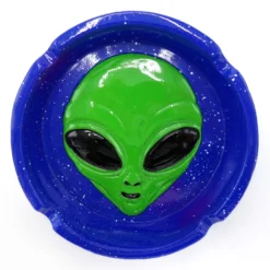 Aschenbecher Blau Alien Kopf