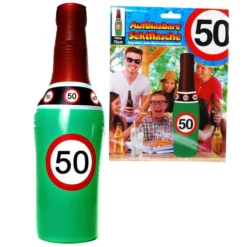 Geburtstagsdekoration Aufblasbare Sektflasche "50" Party-Deko
