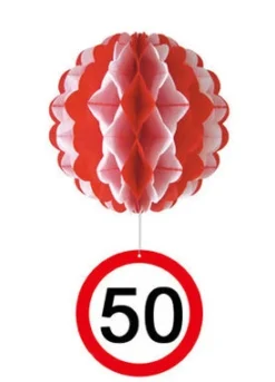 Geburtstagsdekoration Hänge-Deko "50" Wabenball