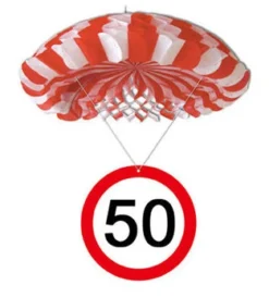 Geburtstagsdekoration Hänge-Deko "50" Fallschirm