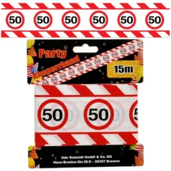 Geburtstagsdekoration "50" Absperrband