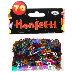 Geburtstagsdekoration "70" Konfetti Metallic Bunt