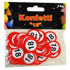 Geburtstagsdekoration "18" Konfetti Streudeko Verkehrsschild