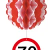 Geburtstagsdekoration Hänge-Deko "70" Wabenball