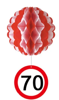 Geburtstagsdekoration Hänge-Deko "70" Wabenball