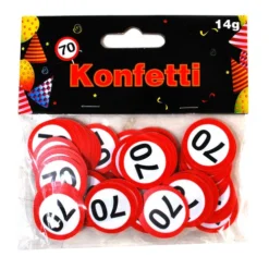 Geburtstagsdekoration "70" Konfetti Streudeko Verkehrsschild