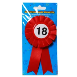 Geburtstagsdekoration "18" Geschenkidee Rosette Anstecker