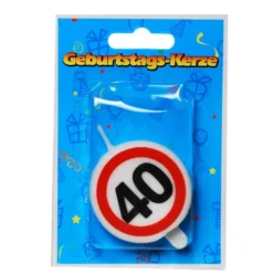 Geburtstagsdekoration Geburtstagskerze "40" Kerze Rund