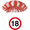 Geburtstagsdekoration Hänge-Deko "18" Fallschirm